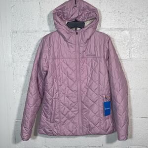 Columbia women's Copper Crest Hood Quilted Jacket, Women's, Large Pink